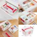 Plastic Two Portion Medicine First Aid Kit Box. 