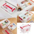 Plastic Two Portion Medicine First Aid Kit Box. 