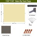 Camping tent outer /Rain Tarp /Double outer for tent/ Parachute cover/TOP Covers /WITH NAILS AND ROPE ,BASE OR SHADE FOR CAMPING TENT WATER PROOF SHEET FOR CAMPING TENT CAMPING TENT OUTER  BROWN COLOR. 