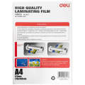 Deli - E3817-Laminator Film Size: A4Thickness: 125mic (100PCS). 