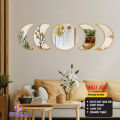 5PCS Moon Phase Mirror Set, Nordic Style Acrylic Crescent Wall Sticker, DIY Home Decor. 