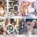13" LED Ring Light with Tripod Stand and Phone Holder, LED Desktop Selfie 10 Brightness Level & 3 Light Modes 164 Bulbs 2700-6500k with Remote Control for YouTube Video/Live Stream/Makeup/Photography.. 