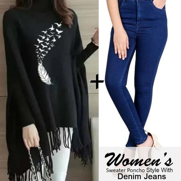 Pack%20of%202%20Printed%20poncho%20for%20women%20-%20Image%203