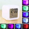 Dice Table Alarm Clock – Time and Temperature Digital Display Battery Operated Alarm Clock (Colorful). 