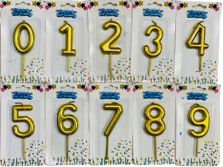 Birthday numeric candles | beautiful golden numeric candles | cake ...