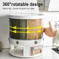 10KG Rotating Rice & Grains Dispenser - 6-Partition Storage Box. 