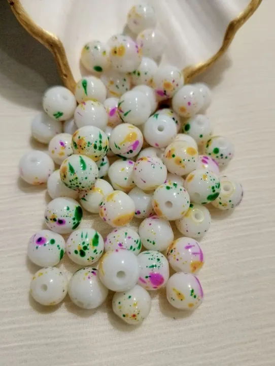 100pcs%20Multicolor%20Marbled%20Round%208mm%20Craft%20Beads%20%E2%80%93%20Round%20Stones%20for%20Jewelry,%20Sewing%20&%20DIY%20Decoration%20-%20Image%204
