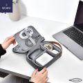 WIWU Minimalist Tech Pouch Travel Electronic Organizer Bag, Waterproof Electronics Accessories Pouch Bag for Apple Pencil, Hard Drives, Power bank, Cable, Charger, Phone, USB, SD Card (Black). 