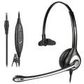 Phone Headset with Microphone Noise Cancelling & In-line Controls, 3.5mm Mobile Phone Headphone for Laptop Computer PC Skype Webinar Zoom Office Business Call Center, Super Lightweight. 
