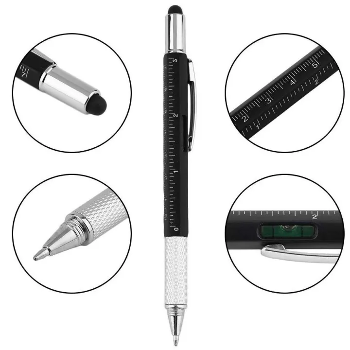 7%20in%201%20Multifunctional%20Touch%20Screen%20Stylus%20Ballpoint%20Pen%20with%20Screwdriver%20Spirit%20Level%20Scale%20Ruler%20Full%20Metal%20-%20Image%203