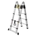 Mult-Purpose Extendable Ladder Alminium Telescopic Ladder 14  Feet Double Side 3.2 Meter (1.6m plus 1.6m) 10 steps LoFeet Ladder Telescopic Folding Ladder. 