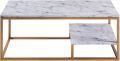 Marble Texture Modern Rectangle Coffee Table with Storage Shelf and Easy-Clean Surface for Living and Dining Room Home Office, 16 Inch Height, Brass Gageds Mall Pakistan. 