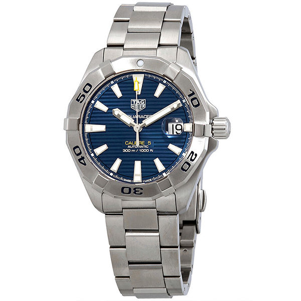 Tag Heuer Aquaracer Calibre 5 Silver Stainless Steel Blue Dial Automatic Watch for Gents WBD2112.BA0928