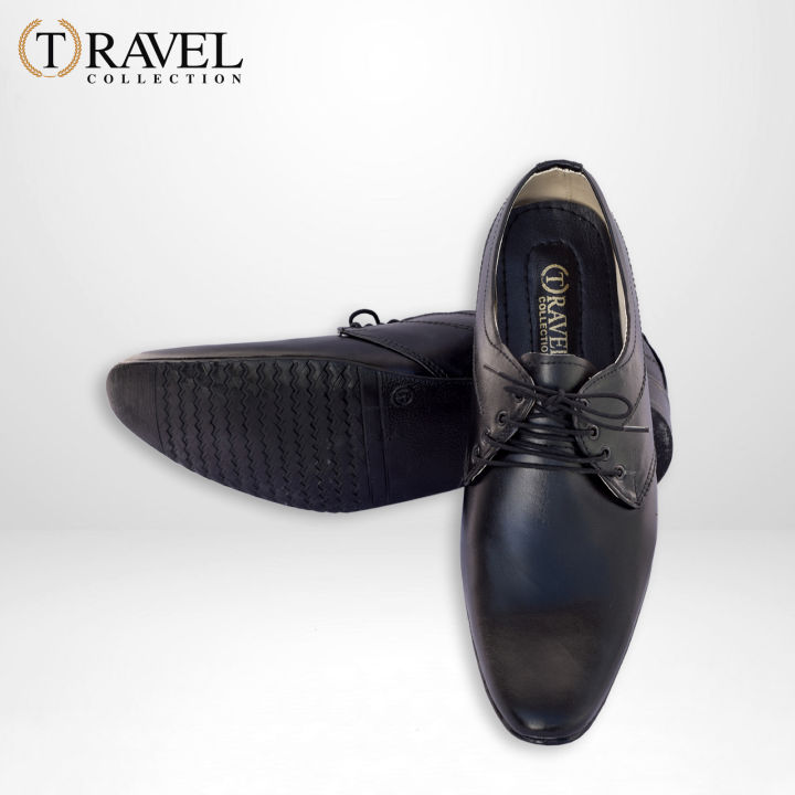 Travel Collection - Synthetic Leather Shoes - Best Quality Formal Shoes for Men - Black Color