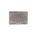 CUSTOMIZE METAL CARD , PERSONAL MESSAGE CARD , QUOTE CARD  WITH BOX PACKING (PERFECT GIFT TO SEND YOUR FATHER , HUSBAND , FIANCE OR ANY ONE). 