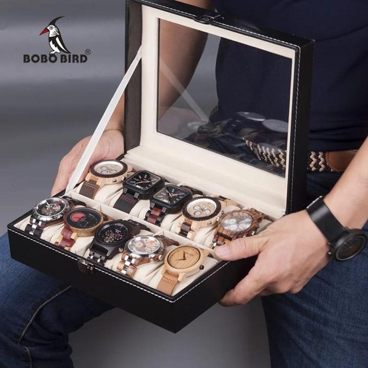 10 Grids Watch Box PU Leather Watch Display Storage Box for Smart Watches Quartz Watches Display Case Best Gift DreamEmporium