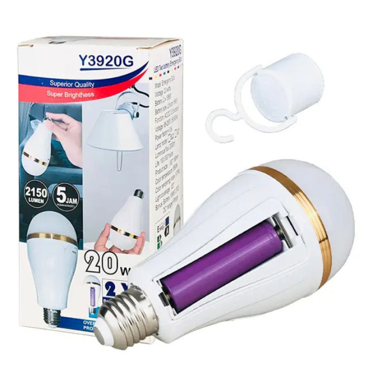 Superior Quality 20 Watts LED Two Battery Rechargeable Emergency Bulb ...