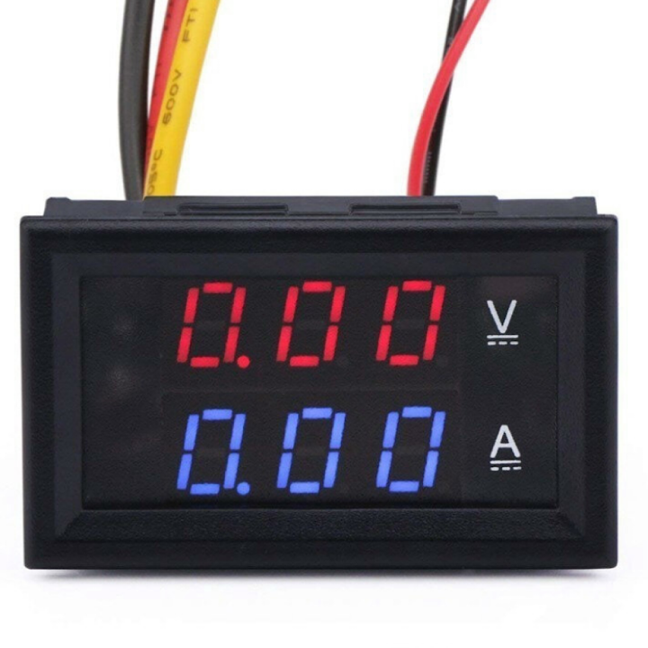 DC 0-100V 100A 10A Digital Voltmeter Ammeter Dual Display Voltage Detector Current Meter Panel Amp Volt Gauge 0.28" Red Blue LED