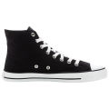 Jet Black Just White Hi-Top Canvas-Sneaker White Cap Custom Hand Made Lace Up Vulcanized Sneaker shoes. 