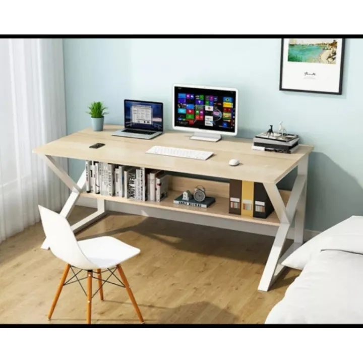 48 inches Length Office Table Desktop Table With Book Shelf Office Desk ...