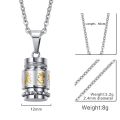 Vnox Cool Rotatable Mantra Necklaces & Pendants Stainless Steel Prayer Necklace Men Jewelry Free Chain 20". 
