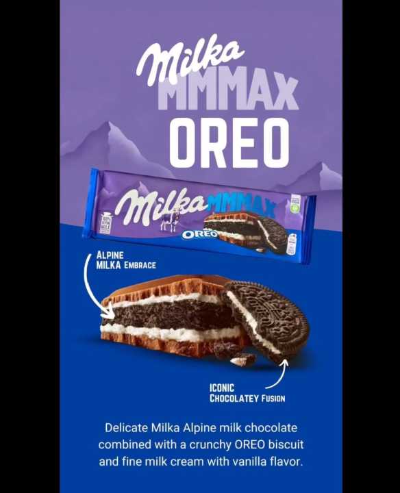 Chocolate | Milka oreo chocolate 300gram | Chocolate bar in new packing and taste with oreo touch max bar | In original  & imported quality
