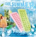 Ice Cube Tray with Lid and Bin 33 Mini Nuggets,Nugget Silicone Ice Tray,Flexible Ice Cube Molds Comes with Ice Container, Scoop and Cover(Pink). 