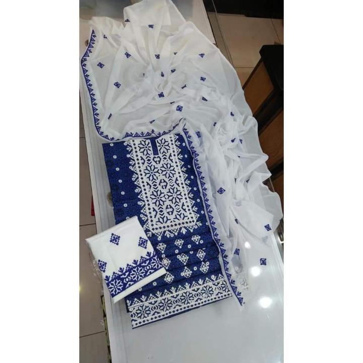 blair and serena blue and orange dresses Traditional Ajrakh Cotton Long Dress Blue