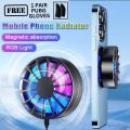 AL06 Magnetic Mobile Phone Air-cooled Radiator RGB Semiconductor Peripheral Cooling Fan Cooler Compatible For Phones Tablets For Gaming (magnetic Plug-in Model) | For PUBG FREEFIRE. 