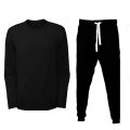 Plain Black T shirt With Matching Trouser Full Sleeves Round Neck Cotton T Shirts Sports Wear For Men. 