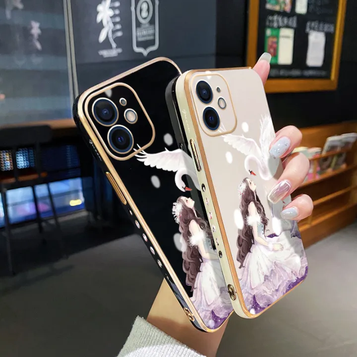 JIUMOO%20For%20OPPO%20A12%20Case%20Plating%20Side%20Edge%20Square%20New%20Design%20Clear%20Princess%20Girl%20Phone%20Cases%20Pattern%20Silicone%20Casing%20Full%20Back%20Cover%20Camera%20Protect%20Shockproof%20Softcase%20-%20Image%203