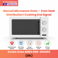 Enviro Oven MWO ENR-20XM13 (20L) | 700W, 35-Min Timer, Turntable Glass Tray, Cooking End Signal, Black & Silver with 1 Year Official Warranty. 