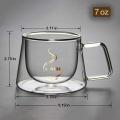 200ML | 450ML 1 Piece Espresso Cup, Double Wall Insulated Glass Cup, Clear Glass Coffee Mug with Handle. 