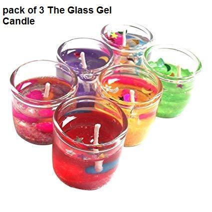 pack of 3 The Glass Gel Candle