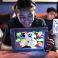Magic Pad  Create Art That GLOWS  Light Up LED Board  Draw, Sketch, Create, Doodle, Art, Write, Learning Tablet  Includes 3 Dual Side Markets, 30 Stencils and 8 Colorful Effects. 