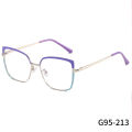 Optical Frame Metal Spectacle Frame Factory Wholesale Elegant Face-Looking Small Glasses Frame Men and Women Decoration Plain Lens. 