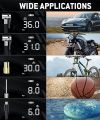 Tdplus Tire Inflator Portable Air Compressor, 150PSI Cordless Pump with LCD Screen 5200mAh Rechargeable Battery, Electric Tire Pump Power Bank with Emergency Light for Cars Bikes Motorcycles Balls C3106 portable wireless air compressor power bank tire. 