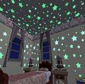 100PC Kids Bedroom Fluorescent Glow In The Dark Stars Glow Wall Stickers Stars Luminous luminous glow sticker. 
