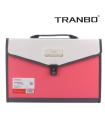 TRANBO Plastic Expanding Bag File Folder with 13 Section Pockets, FC Size, Pink. 