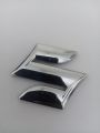 Universal Suzuki Steering S logo - Silver Chrome Monogram Badge Emblem Full Tape. 