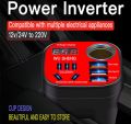 200W Car Inverter DC 12V/24V to AC 220V PD+QC3.0 USB Ports Phone Charger With Led Display Cigarette Lighter Power Adapter. 