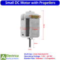 3pcs Small DC Motor with 2mm Shaft + 3pcs Propellers for DIY, Toys, Arduino & Robotics Projects by Electrica. 