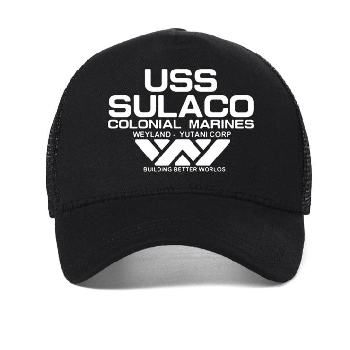 【LuckyBabyFans Store】Fashion USCSS Nostromo men hat Alien USS Sulaco Marines Aliens Baseball Cap Adjustable outdoor Snapback Hats