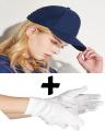 Pack of 2 Sun Block Cap And Gloves For Girls Blue. 
