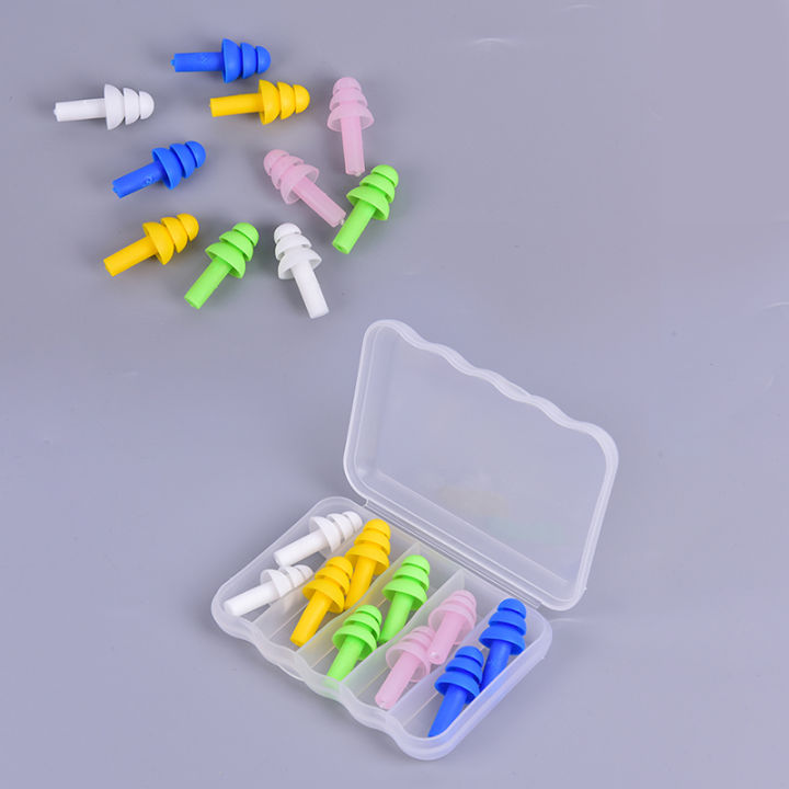 5Pairs Silicone Ear Plugs Sleep Earplugs Noise Reduction Swimming Earplugs Mzea