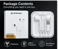 INTERLINK RISE USB Type-C Wired Earphones with Built-in Mic & Remote | Stereo Earphones for Android Phones, Tablets & USB-C Devices. 