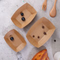 10Pcs Disposable Kraft Paper Boats Plates Trays Sushi Boat Box Food Paper Boxes. 