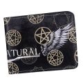 Supernatural Pentagram Wallet Mens PU Leather Credit Card Holder Wallet Bifold ID Cash. 