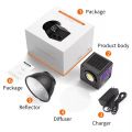 MAMEN 60W Portable LED Video Light Mini RGB Color Temperature COB Continuous Output Lighting Handheld Spotlight ( Bowen Mount Including ). 