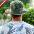 Summer Outdoor Sun Hat Men Uv Protection Bucket Hat for Hiking Camping Beach Safari Round Cap  Camouflage Hats -  Commando Camouflage. 